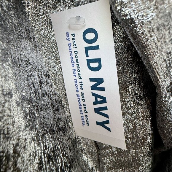 OLD NAVY Metallic Silver Top Size XL Womens Evening Party Poets Blouse NWT - Picture 11 of 12